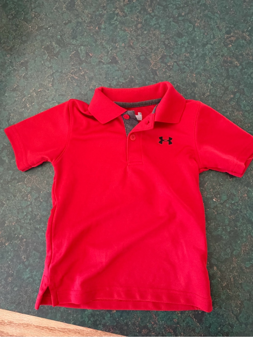 Under Armour Boys' Bright Red Polo with Black Logo